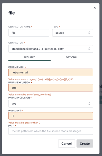 Connector Parameter Validation image